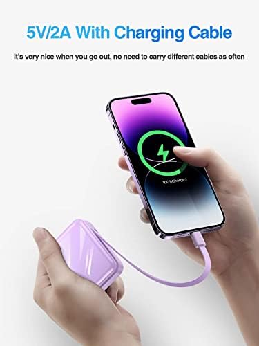 High-Capacity 20000 m Ah Fast Charging Power Bank with Built-in USB-C and i OS Cables – LED Display for Effortless Device Monitoring, Ideal for i Phone 14/13/12/11 & Samsung Galaxy, Lightweight Portable Charger for On-the-Go Power Solution