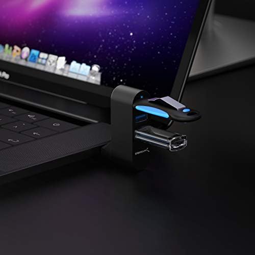 SABRENT Ultra-Compact 3-Port Aluminum USB 3.0 Hub with 90°/180° Rotatable Design – High-Speed Data Transfer & Ultimate Versatility for Effortless Connectivity on the Go