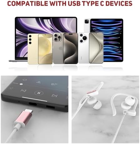 USB C Wired Earbuds with HD Microphone – Premium Noise-Isolating In-Ear Headphones for i Phone 16/15 Pro Max & Samsung Galaxy Devices – Exceptional Sound Quality & Integrated Volume Control – Lightweight, Portable Design for Music & Calls – Enhanced Compatibility with Galaxy Z Flip 5, Pixel 8, and More