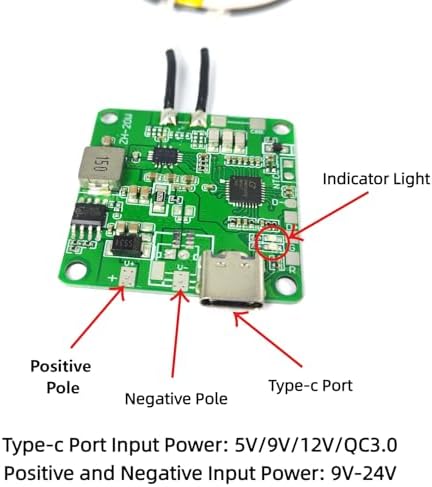 20 W Max QI Wireless Charger PCBA Module Coil – DIY Fast Charging Circuit Board with Type-C Port, Advanced Overheating Protection for Custom Car and Furniture Modifications – Ultimate Compatibility and Speed Enhancement