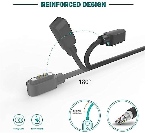 Universal Smart Watch Charger – 2 Pack Magnetic Fast Charging Cable for Enhanced Compatibility, 2.84 mm Pin Spacing, Secure Connection for All Smartwatch Models, Reliable Accessories for Active Lifestyles