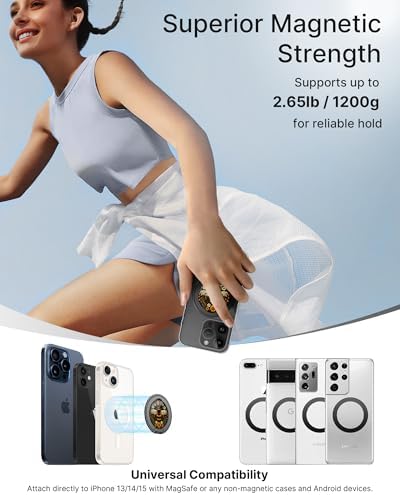 typecase Folding Phone Stand: Foldable Smartphone Holder for Desk – Ultra Thin Adjustable Kickstand – Magnetic Phone Grip Home Desk Accessories Compatible with Phone Tablets – Enhanced Compatibility and Speed