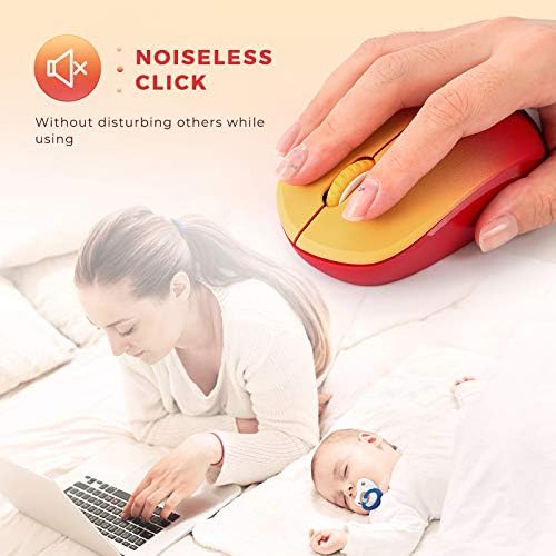 Light Blue Wireless Mouse – Ultra-Quiet 2.4 GHz Noiseless Computer Mouse with USB Receiver for Seamless Windows Experience – Portable, Ergonomic Design for Home, Office, or Travel