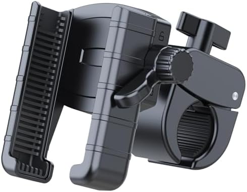 Kevenal Shopping-Cart-Phone-Holder, Universal Stroller & Grocery Cart Mount, 360° Rotatable Clip with Metal Spring Clamp & Silicone Pads (Fits 2.5-4” Phones) – Enhanced Compatibility and Speed