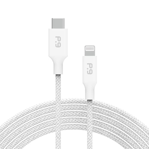 Premium 6 FT Pure Gear Braided USB C to Lightning Cable – Apple MFi Certified Fast Charging & Data Sync for i Phone 14, 13, 12, 11, XS, XR, X, SE & i Pad – Durable Tangle-Free Design with 20 W Power Delivery – Ideal Charging Solution for Home & On-the-Go Use