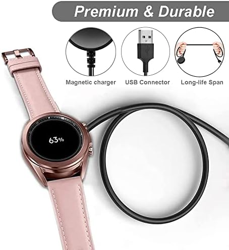 Replacement Fast Charging Cable for Samsung Galaxy Watch 3/4/5/6/7 – 2-Pack, 3.3 ft Cord for Enhanced Compatibility and Convenience in Smartwatch Charging Solutions
