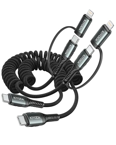 USB C Cable Coiled 6FT 2Pack, Braided USB A to Type C Charger Cable for Car 66W Fast Charging Cord Compatible with iPhone 16 15, iPad, Samsung Galaxy, Google Pixel, Moto, TCL, LG Phones – Enhanced Compatibility and Speed