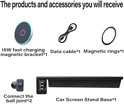 Car Phone Holder for 2024 2025 BMW The X5/X6/2023-2025 X7 Accessories Apply to 14.9 Inch Screen 15W Fast Wireless Charger Screen Fixed Clip Cell Phone Mount Hands-Free 360 Degree Rotation – Enhanced Compatibility and Speed