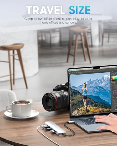 Unlock Seamless Connectivity with the Hiearcool 7-in-1 USB C Hub Adapter – High-Speed USB 3.0, 4 K HDMI Output, and 100 W Power Delivery for Mac Book Pro and Type C Devices – Your Ultimate Multi-Port Solution for Enhanced Productivity and Effortless Data Transfer