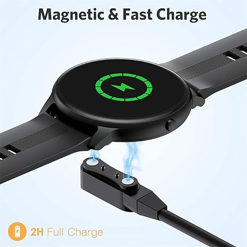 Universal Smartwatch Charger – 2 Pack Magnetic Fast Charging Cable for Enhanced Compatibility (3.8 mm – 4.2 mm Pin Spacing) – Effortless Alignment & Durable Design for All Smartwatch Brands – Reliable Smartwatch Accessory for Home & On-the-Go Power Solutions