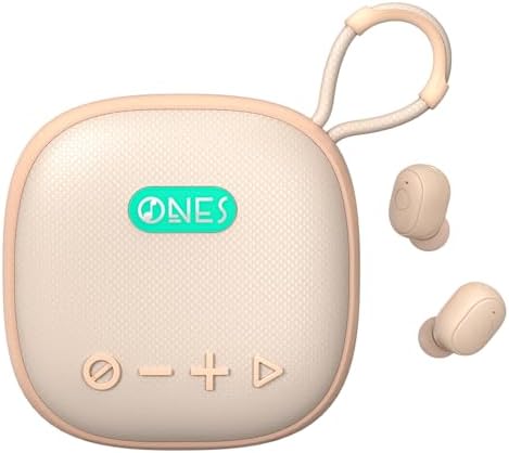 ONES Mus Play 2-in-1 Wireless Speaker and Earbuds: Premium Hi-Res Sound Experience with 24-Hour Speaker & 60-Hour Earbud Battery Life, Versatile Bluetooth/AUX/MP3 Connectivity, Dual Game & Music Modes for Enhanced Audio Engagement, Compact Design for Ultimate Portability