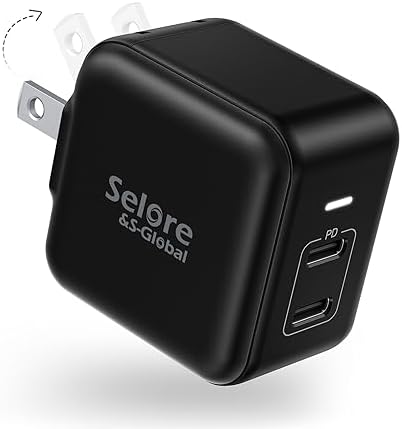 Power Up Your Devices with the 40 W Dual Port USB C Fast Charger Block – Compact Ga N Wall Plug for i Phone 16/15 Pro/Max, Samsung Galaxy, Pixel, & i Pad – Enhanced Speed & Safety Features for Ultimate Charging Efficiency