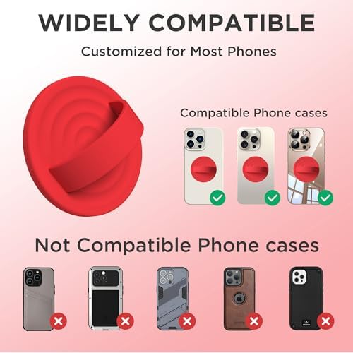 Upgraded Magnetic Phone Grip for i Phone: Premium Silicone Loop Holder with Mag Safe Compatibility – Ergonomic 360-Degree Stand, Non-Slip Design in Sleek Black for Enhanced Comfort and Secure Handling on i Phone 16/15/14/13/12 Pro Max/Plus