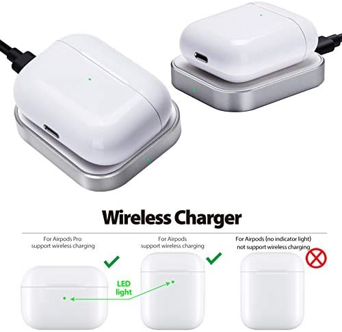 Sleek Silver Wireless Charging Dock for Air Pods Pro 2/3 & Air Pods 2 – Fast, Universal Power Solution for Effortless Charging Anywhere – Modern Aluminum Alloy Design for Home, Office, and Travel Convenience