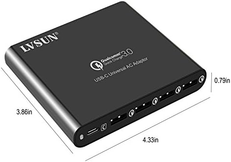 Power Up Efficiently: 80 W PD USB-C Laptop Charger with 5-Port Charging Station – Universal Compatibility for Mac Book, i Pad, i Phone, and More – Quick Charge 3.0 for Rapid Device Charging – Ideal for Home, Office, and Travel