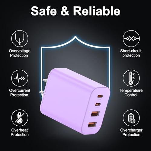 High-Speed USB C Charger Block 3-Pack – 40 W 4-Port Power Adapter for Quick Charge & Power Delivery, Compatible with i Phone 16/15/14/13/12/11/Pro Max & Tablets, Compact Wall Plug for Efficient Multi-Device Charging – Optimal Safety Features & Sleek Design