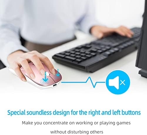 Elevate Your Productivity with the Versatile Wireless Mouse – Rechargeable Bluetooth 5.2 Connectivity, Three Modes (USB-A & USB-C Compatible) for Seamless Use with Mac Book, Chromebook, and More – Silent Click Design for Distraction-Free Work, Sleek Black Finish, Perfect for Travel and Home Office Efficiency