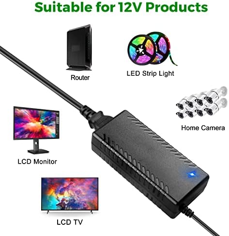 High-Efficiency 12 V 8 A Power Supply Adapter by Le Tao Xing – Versatile AC to DC Converter for LED Strip Lighting & CCTV Systems – Reliable 96 W Transformer with Universal Compatibility for 5050 & 3528 LED Applications – Safe and Durable Power Source for Enhanced Performance