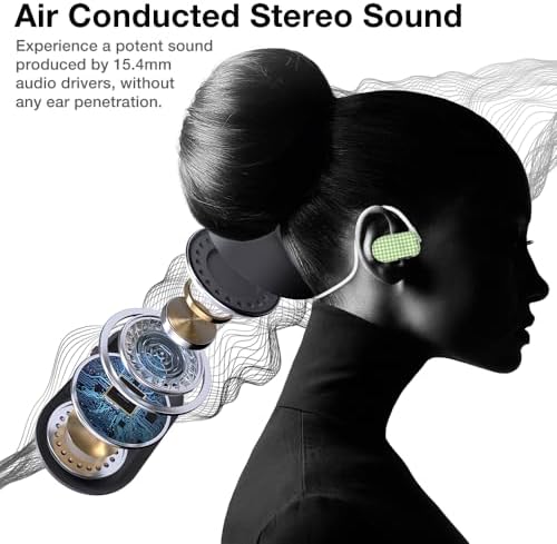 Purity Air Open Ear Headphones – Advanced True Air Conduction Wireless Bluetooth Earbuds with Dual Mic for Clear Calls – Ergonomic, Sweat-Resistant Design for Active Lifestyles – Compatible with i Phone & Android – Ultimate Comfort and Audio Awareness