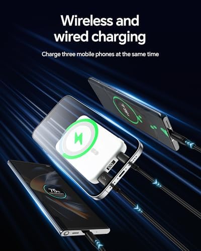 Sleek Magnetic Wireless Power Bank 10000 m Ah – Ultra-Fast Charging with USB-C PD 22.5 W for i Phone 16/15/14/13/12/11 – Lightweight Battery Pack with LED Display, Ideal for Mag Safe and On-the-Go Convenience