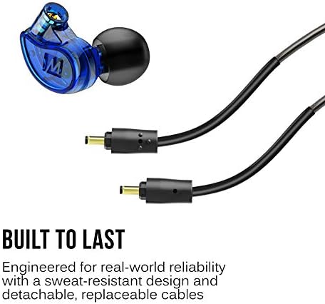 MEE audio M6 PRO In-Ear Monitor Headphones – 2 nd Gen Model with Superior Sound Quality, Customizable Fit Memory Wire Earhooks, and Durable Replaceable Cables for Professional Musicians – Noise Isolation Earbuds with Dual Cord Options (Black) – Perfect for Live Performances and Studio Recording