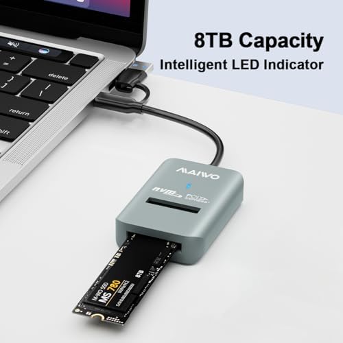 MAIWO Tool-Free M.2 NVMe SATA SSD to USB-C Adapter – 10 Gbps High-Speed Docking Station with UASP & Trim Support, 8 TB Capacity, Ultimate Storage Expansion for Professionals and Creatives