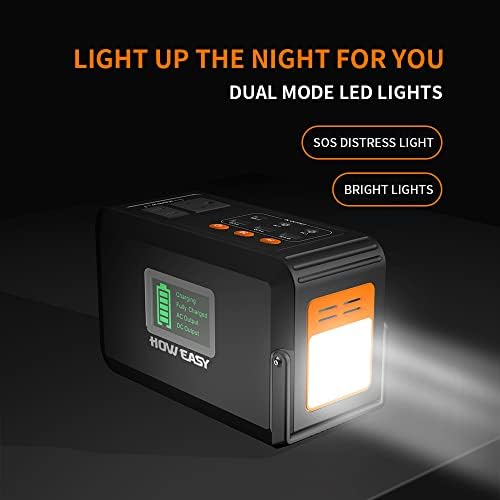Ultimate HOWEASY 120 W Portable Power Bank – 24000 m Ah High-Capacity Laptop Charger with Dual AC Outlets, Triple DC Ports, and Dual USB QC3.0 Fast Charging – Perfect for Camping, Travel, and Emergency Power Supply with Built-in LED Light