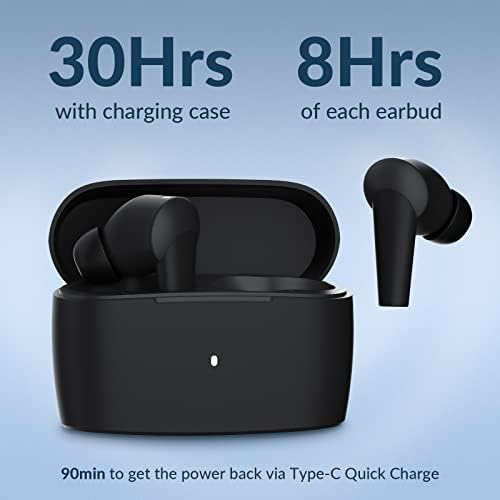 Elevate Your Audio Experience with M3 Wireless Earbuds – Active Noise Cancelling Bluetooth Earphones with Deep Bass, 30 Hours Playtime, and 4 ENC Microphones for Crystal-Clear Calls – Perfectly Compatible with i OS, Android, and PC – Lightweight, Ergonomic Design for Ultimate Comfort