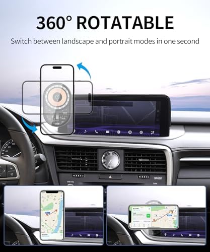 Lexus RX/RX Hybrid 2020-2022 Premium Wireless Charging Phone Holder – 360° Rotating Magnetic Mount for Effortless Hands-Free Navigation & Enhanced Charging Efficiency – Sleek Design for Modern Drivers – Ultimate Car Accessory for Seamless Connectivity