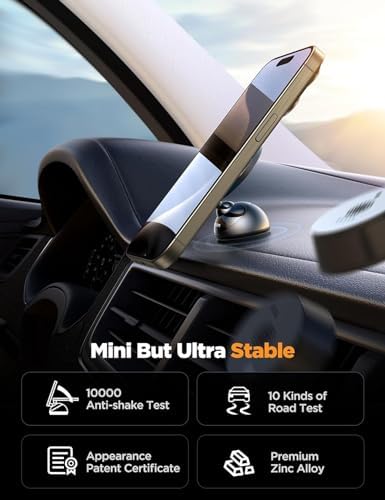 JOYROOM Mag Safe Car Mount – Ultra-Durable All-Metal Magnetic Phone Holder for i Phone 13/14/15/16 – 360° Rotatable Dashboard & Windshield Mount for Safe, Hands-Free Navigation and Calls