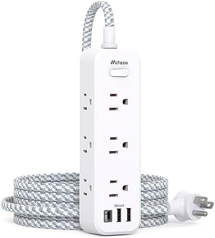 10 ft Power Strip with Surge Protection – 9 Outlets and 3 USB Ports for Fast Charging – Versatile Extension Cord for Home, Office, and Dorm Room – Safe and Efficient Multi-Device Management – Durable and Compact Design for Everyday Use