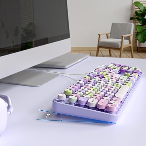 Illuminate Your Workspace with the Large Print Backlit Keyboard – Ergonomic USB Wired Multimedia Keyboard with Rainbow LED Lighting for Enhanced Comfort and Visibility on Windows PCs & Laptops