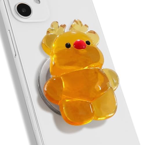 Charming 3 D Rudolf Phone Grip & Stand – Festive Mag Safe Compatible Holder for Secure, Hands-Free Viewing – Durable Multi-Purpose Mobile Accessory for Effortless Device Handling and Enhanced Style