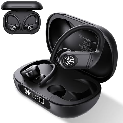 TREBLAB X4 Wireless Earbuds – Unmatched 253-Hour Playback, Crystal Clear Calls with Advanced ENC Microphone, Bluetooth 5.4 for Effortless Connectivity, Fast USB-C Charging Case, IPX5 Waterproof for All-Weather Training, Noise Isolation for Enhanced Focus – Perfect for Fitness Enthusiasts and Runners