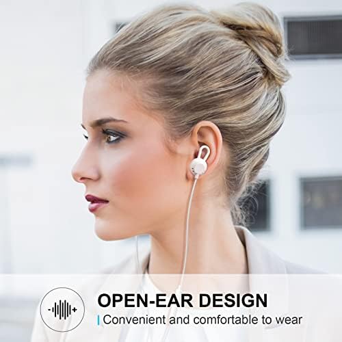 Benjun Premium Open-Ear 3.5 mm Wired Headphones – Lightweight Sport Earbuds with Built-In Microphone for Gaming, Music, and Professional Use – Comfortable, Universal Compatibility with Clear Sound Performance and Tangle-Free Design