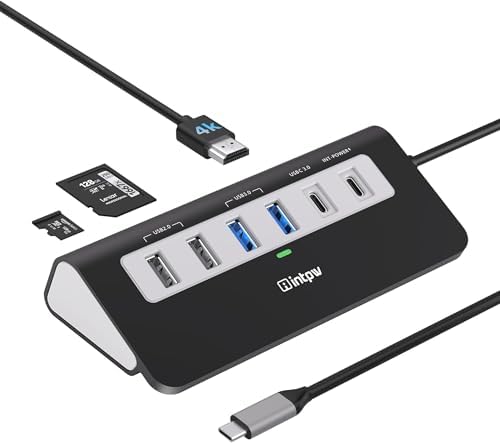 Transform Your Digital Workspace with a Multifunctional 9-in-1 USB-C Docking Station – 4 K HDMI for Crystal-Clear Displays, 100 W PD Fast Charging, and High-Speed Data Transfer (5 Gbps) – Includes 3 Type-A/C Ports, 2 Type-A 2.0 Ports, and SD/TF Card Reader – Premium Aluminum Hub Ideal for Mac Book, i Pad, and i Phone Users – Compact, Stylish, and Perfect for Travel Connectivity!