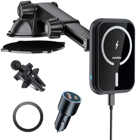 for MagSafe Car Mount Charger, (38W Fast Charging Adapter Max) Magnetic Wireless Charging Phone Holder Fits iPhone 16/15/14/13/12 Pro Max Plus/MagSafe Case on Dash/Windshield/Air Vent/Desk – Enhanced Compatibility and Speed