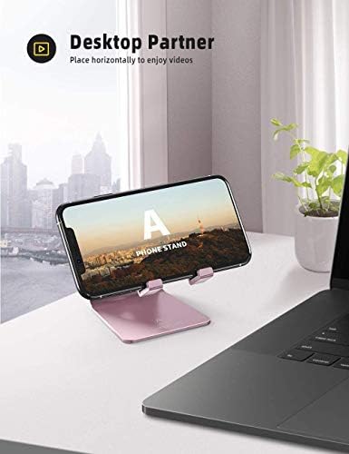 Lamicall Ergonomic Adjustable Smartphone Stand – Versatile Hands-Free Dock for i Phone 16, 15, 14, Plus, Pro Max, 13, 12, X, XS & All Android Phones (4-8″) – Sleek Black Finish with Anti-Slip Grip for Enhanced Efficiency and Comfort at Home or Office – Optimize Your Workspace with Customizable Viewing Angles and Superior Stability