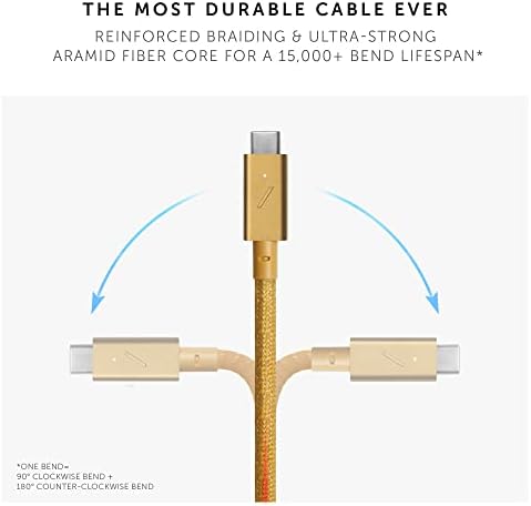 Native Union Type-C Belt Cable Pro – 8 ft Durable USB-C to USB-C Charging Cable with Leather Strap for i Phone 16, Mac Book Pro M2 – 240 W Fast Charge & Data Transfer Solution, Enhanced Resilience for Home & Office Use