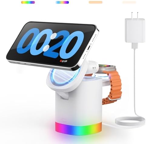 Travel-Ready Joy Geek 3-in-1 Wireless Charging Station – Fast Mag-Safe Charger for i Phone 16-12 Series, Apple Watch Series 10-2, and Air Pods Pro – Ultimate Compatibility and Speed for On-the-Go Lifestyle