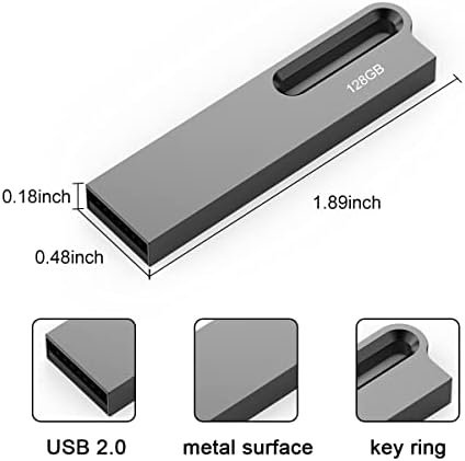 Aiibe 64 GB Flash Drive 5 Pack – Premium Metal USB 2.0 Memory Sticks, Waterproof & Portable Keychain Design for Effortless File Sharing and Secure Data Storage – Ideal for Home and Office Use