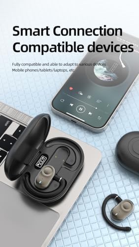 URIZONS Elite Wireless Gaming Earbuds – Ergonomic Over-Ear Bluetooth Headset with Ultra-Low Latency for Gamers and Athletes – Supreme Sound Clarity, Secure Earhook Stability, and Compact Charging Case in Sleek Black Design for Ultimate Performance