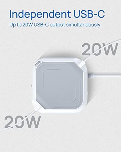 KOOSLA Power Strip Tower – 12 AC Outlets & 6 High-Speed USB Ports with 15 A Surge Protection – 6.5 ft Heavy-Duty Extension Cord for Home Office & Dorm Room – Compact Design for Efficient Power Distribution – Versatile Charging Station for Multiple Devices