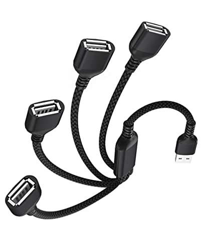 Elebase 3.3 FT USB Splitter Y Cable – 1 to 4 Multi-Port Charger & Data Transfer Adapter for PC, Mac Book & TV – High-Speed USB-A Extension for Enhanced Connectivity & Versatile Device Management