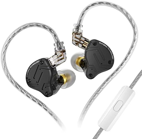 KZ ZS10 PRO X Hybrid Driver IEM Earphones – Superior 4 BA + 1 DD Audio Monitors with Integrated Mic for Gaming, Music, and Studio Mastery – Robust Hi-Fi Wired Earbuds Tailored for Musicians and DJs – Ergonomically Designed for Ultimate Comfort and Long Wear – Seamless Compatibility with Smartphones and Professional Gear – Transform Your Listening Journey with Unmatched Sound Clarity and Versatility