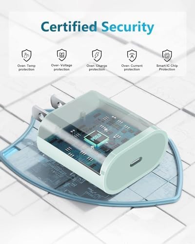 20 W USB-C Fast Charger Duo for i Pad Pro, Air & Mini – Rapid Dual Charging Solution with 6.6 ft Cables for Maximum Portability – Universal Compatibility for All i Pad Generations, Ideal for Travel and On-the-Go Power Needs