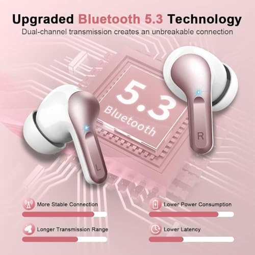 Experience Unmatched Audio Freedom with Advanced Bluetooth 5.3 Wireless Earbuds – 40 Hours of Powerful Bass, Superior ENC Noise Cancellation, and Four HD Microphones for Crystal-Clear Conversations – Rapid USB-C Charging with LED Battery Indicator – IP7 Waterproof Rating for Fitness Enthusiasts and Adventurers – Seamlessly Compatible with Android & i OS Devices for Ultimate Connectivity and Performance