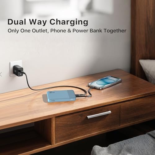 NOBIS 10000 m Ah Fast Charging Power Bank with Digital Display – Versatile USB-C Battery Pack for i Phone, i Pad, Android & More (25 W) – Compact, Reliable Charging Solution for On-the-Go Power Needs