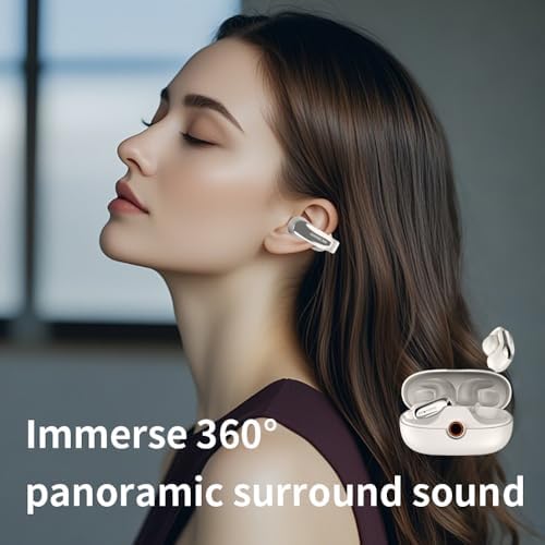 Vibrant Purple Open Ear Wireless Sport Earbuds – Bluetooth 5.4 Clip-On Headphones with IPX5 Water Resistance for Enhanced Safety and Comfort in Running & Cycling – Ultimate Audio Experience for Active Lifestyles