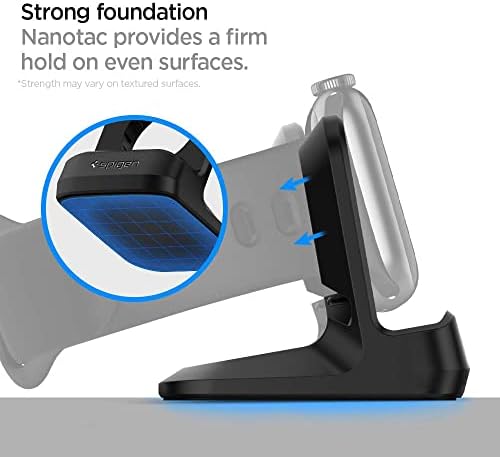 Spigen S350 Apple Watch Charger Stand – Durable TPU Dock with Non-Slip Base for Enhanced Stability and Fast Charging – Compatible with Ultra 2/1, Series 10, SE2, and More – Optimal Charging Solution for All Apple Watch Sizes – Sleek Design for Desk or Nightstand Use
